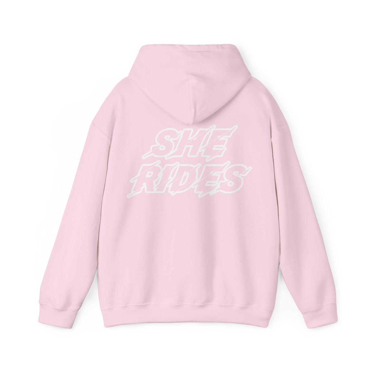 She Rides Original Hoodie Light Pink&Light Blue//Bikergirl Hoodie