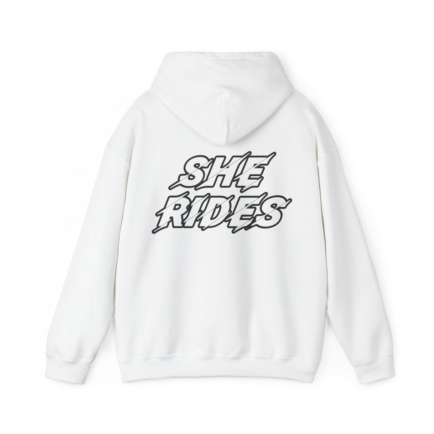She Rides Original Hoodie Zwart&Wit//Bikergirl Hoodie