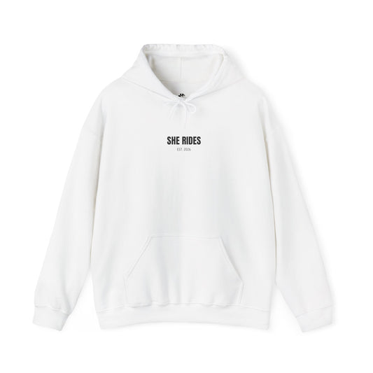 She Rides Basic Hoodie Zwart&Wit//Bikergirl Hoodie