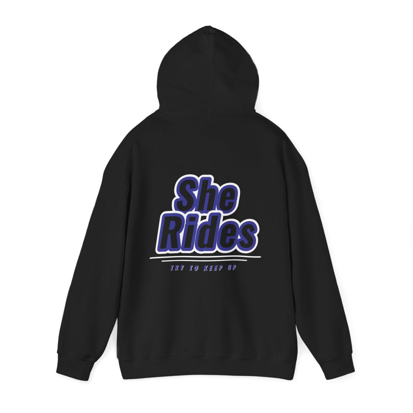 She Rides Hoodie Blauw//Bikergirl Hoodie