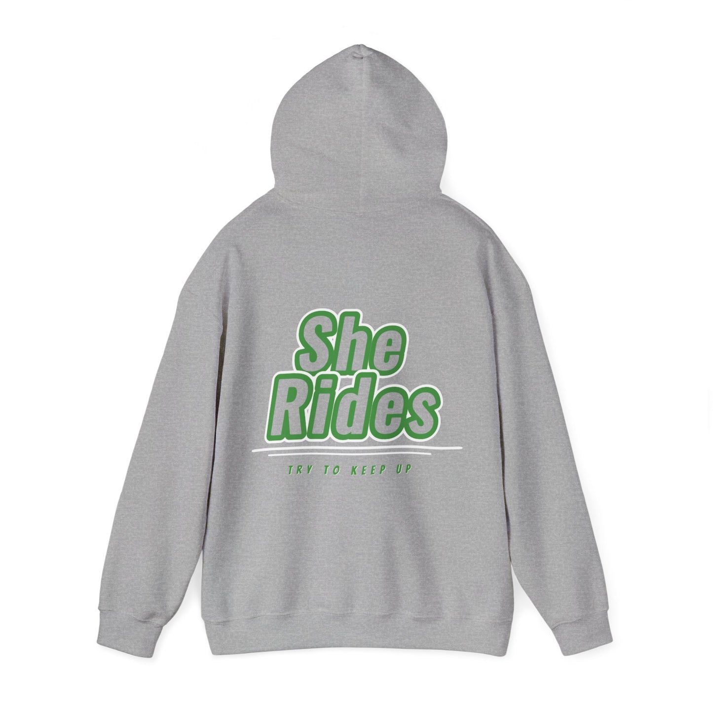She Rides Hoodie Groen//Bikergirl Hoodie