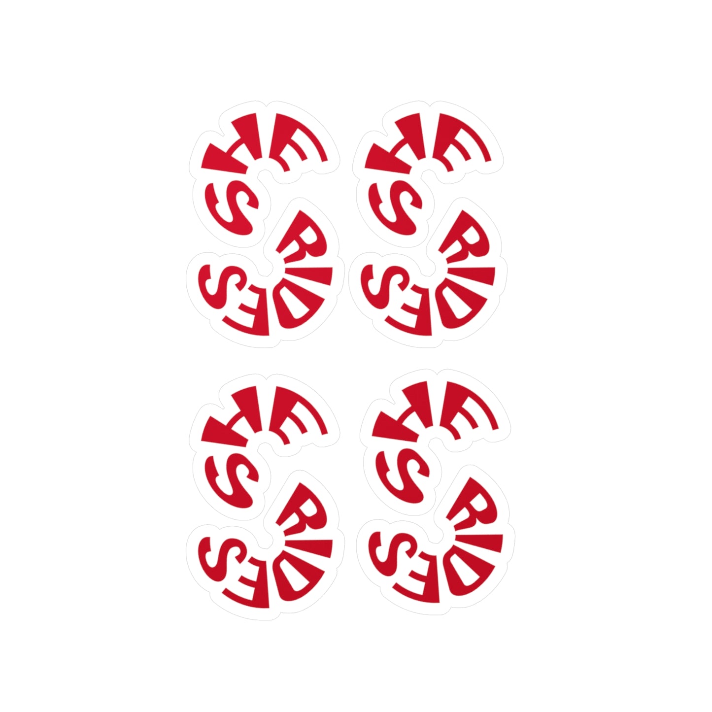Stickers She Rides logo Rood Kiss-Cut Vinyl
