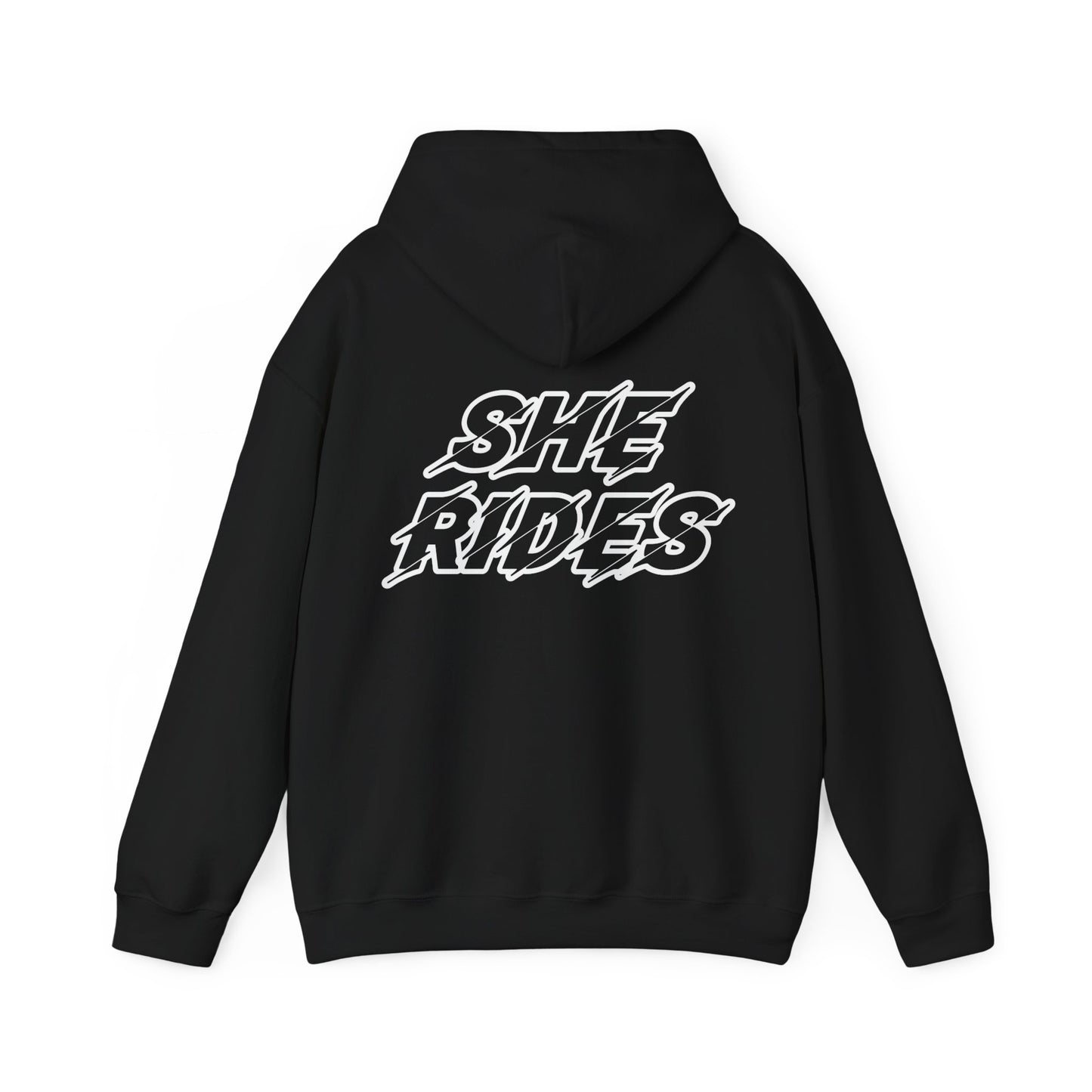 She Rides Original Hoodie Zwart&Wit//Bikergirl Hoodie
