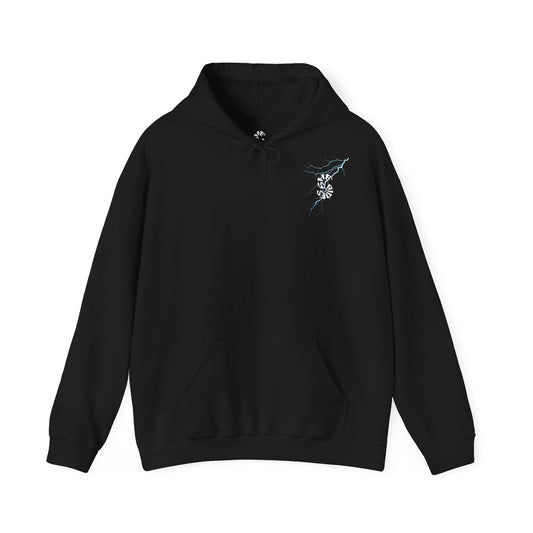 She Rides "try to keep up!" Lightning Hoodie blauw//Bikergirl Hoodie