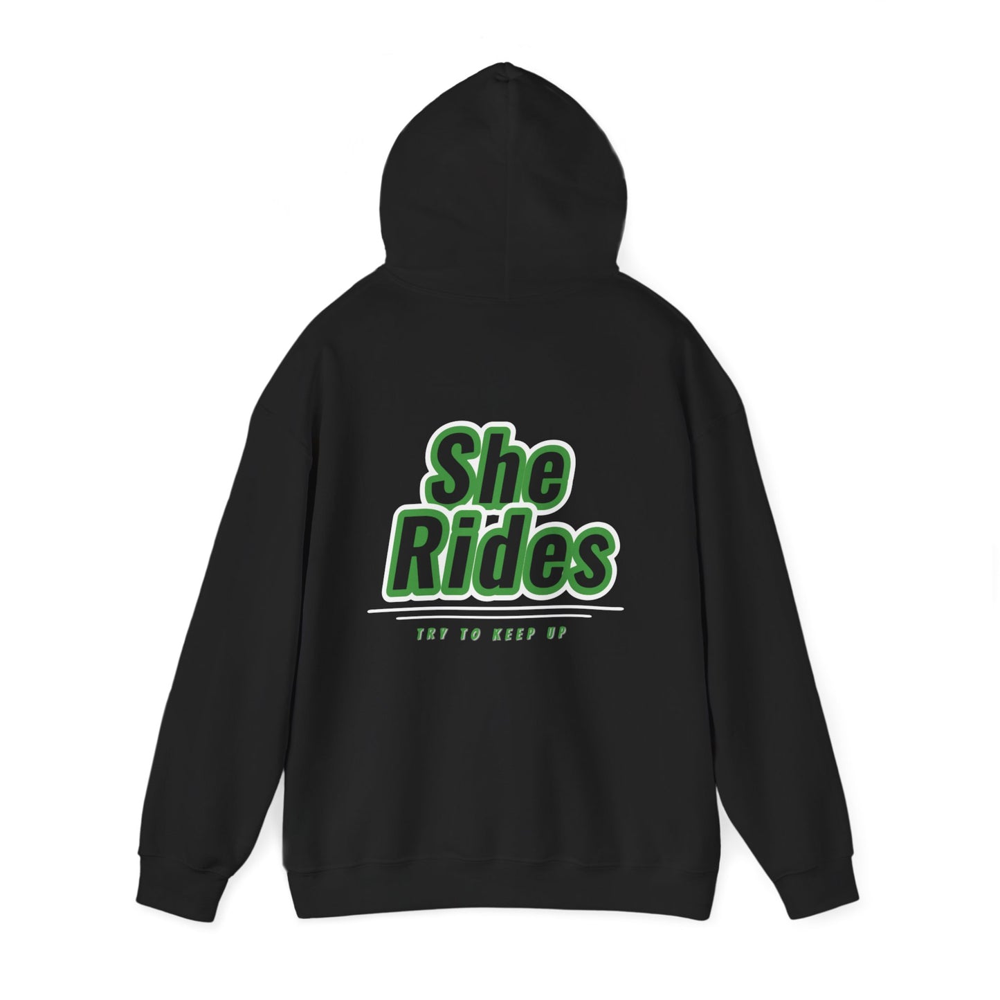 She Rides Hoodie Groen//Bikergirl Hoodie