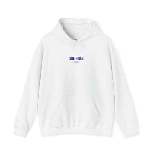She Rides Basic Hoodie Blauw//Bikergirl Hoodie
