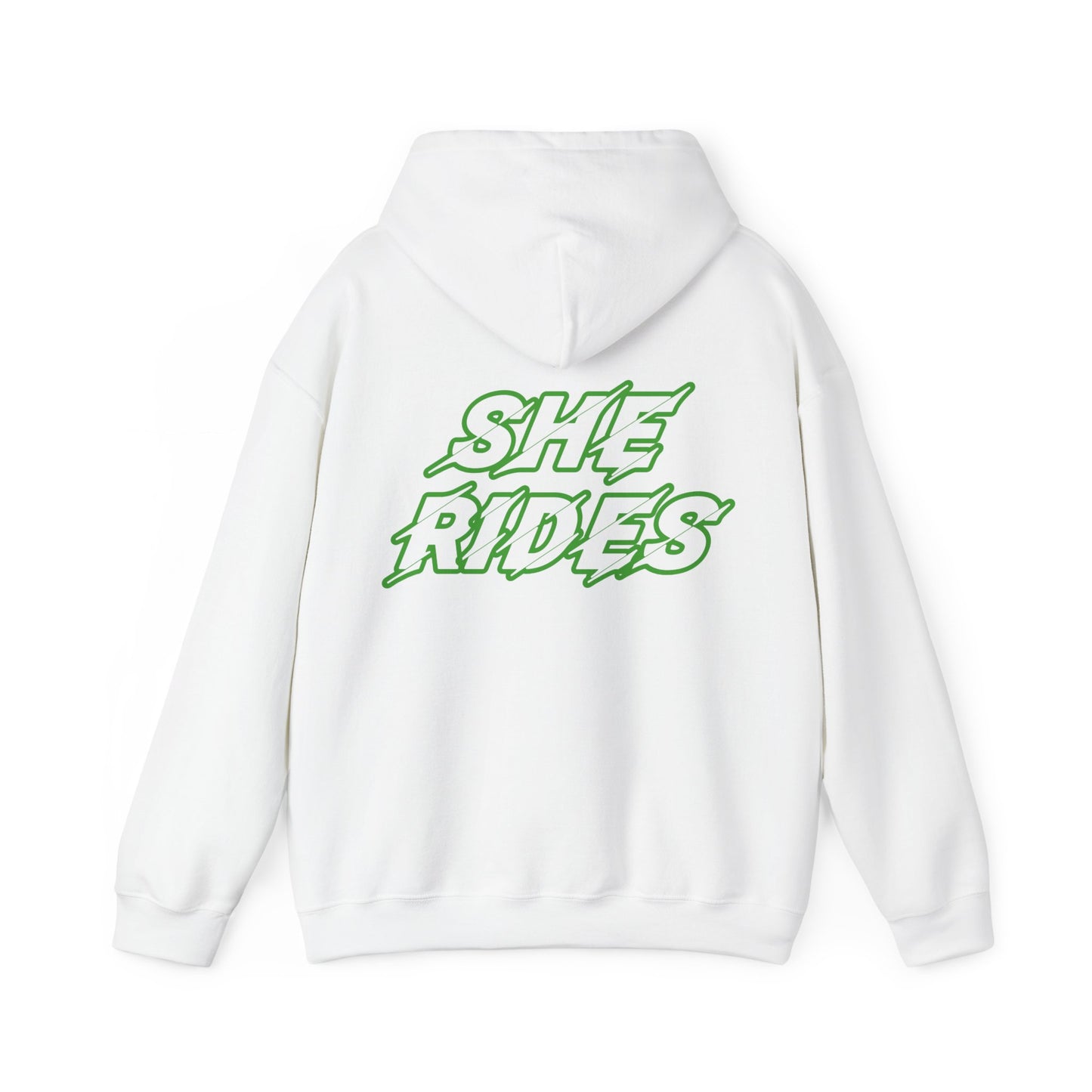 She Rides Original Hoodie Groen//Bikergirl Hoodie