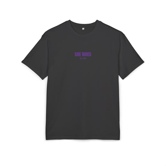 She Rides RideOrDie Oversized T-shirt Paars//Bikergirl T-shirt