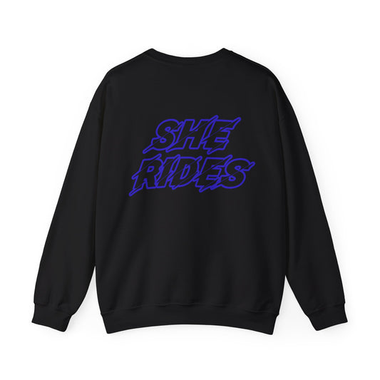 She Rides Original Sweater Blauw//Bikergirl Sweater