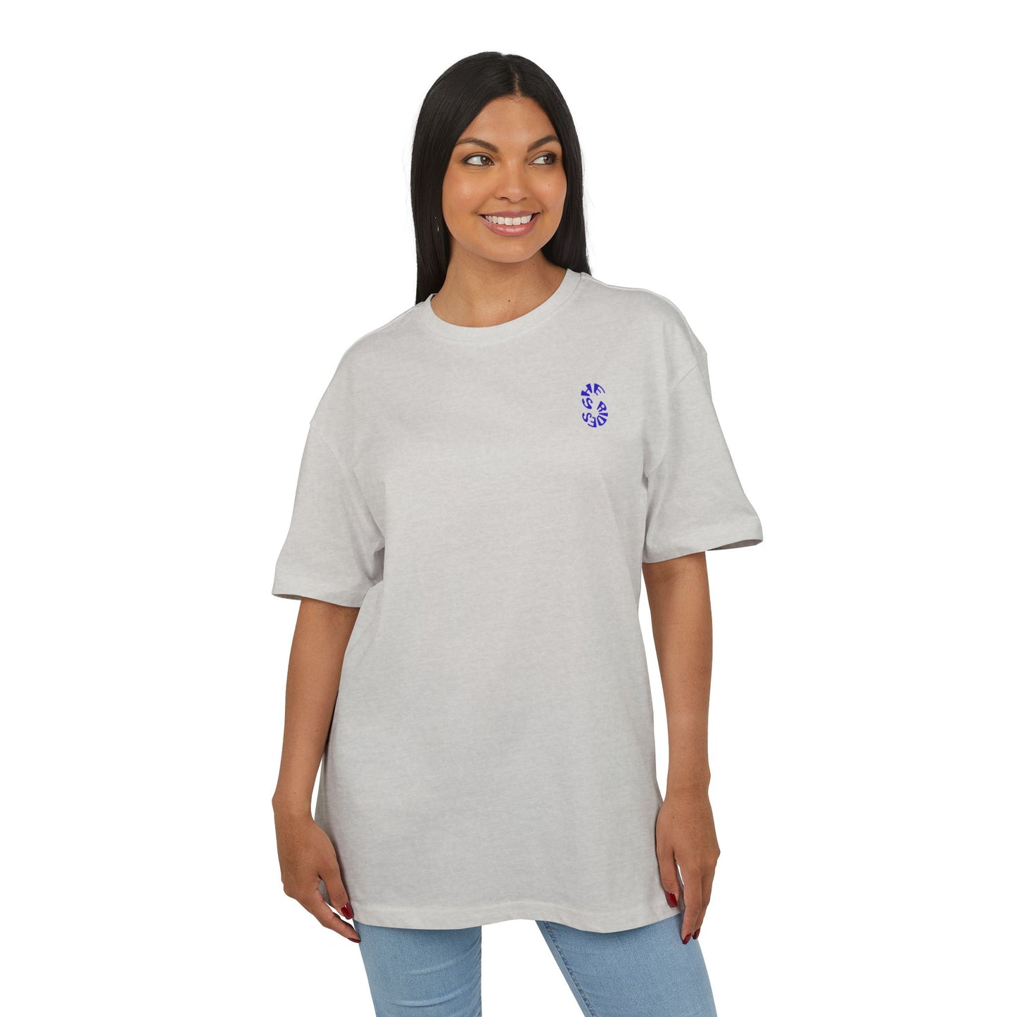 She Rides Logo Oversized T-shirt Blauw//Bikergirl T-shirt