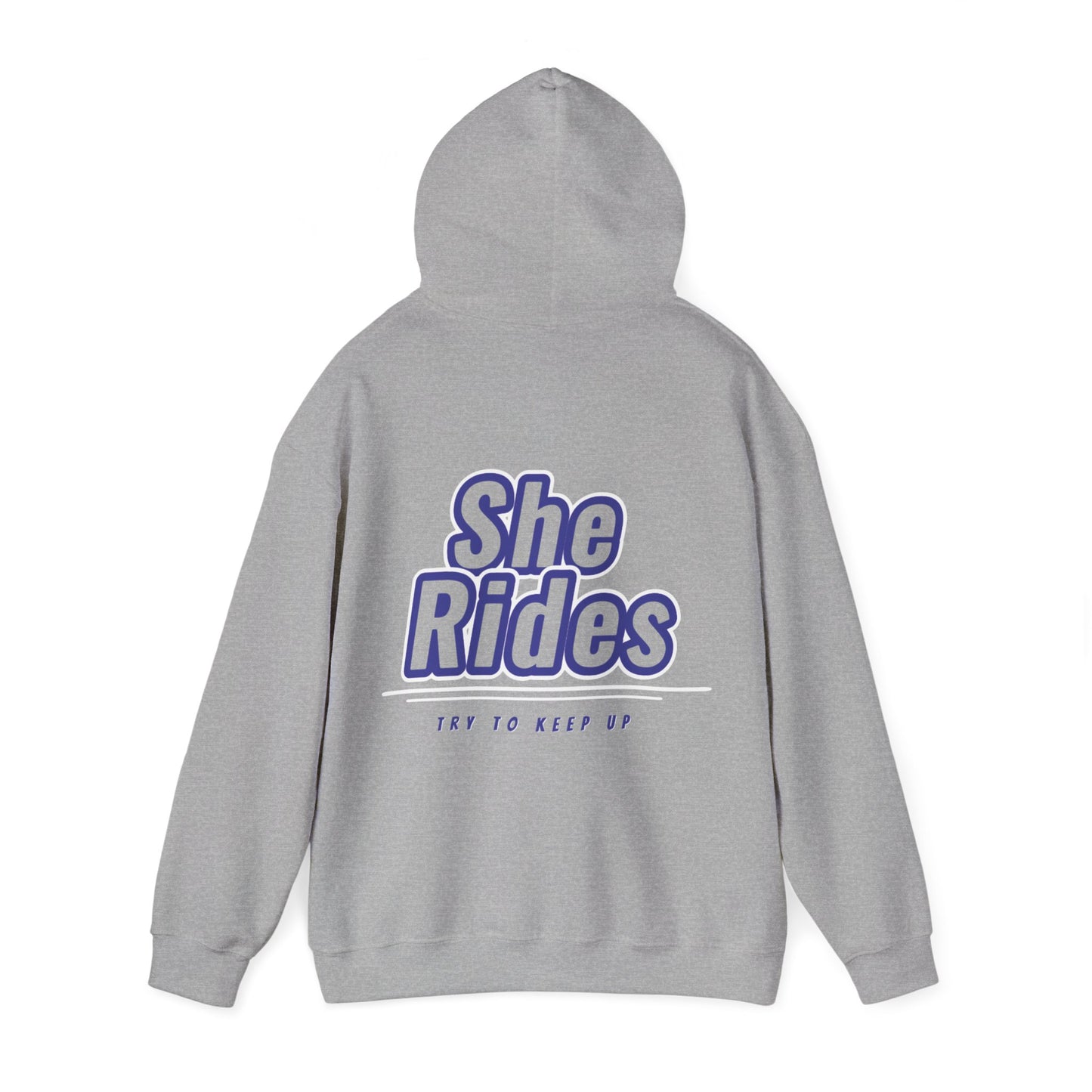 She Rides Hoodie Blauw//Bikergirl Hoodie