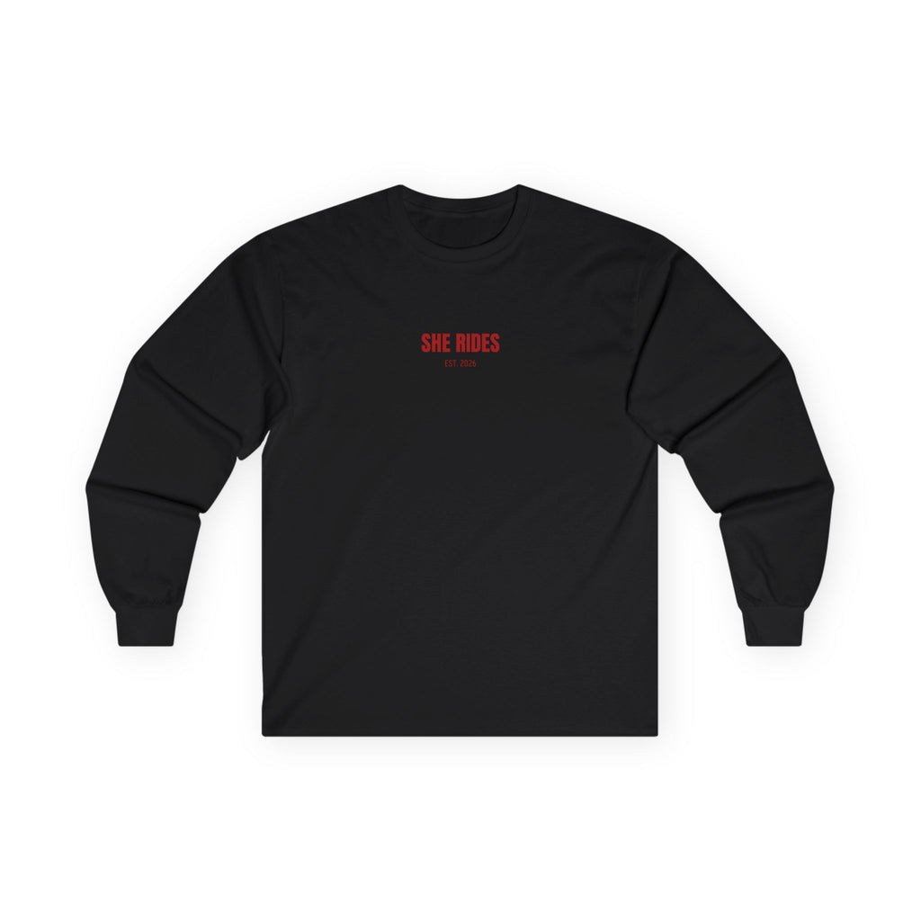 She Rides Basic Long Sleeve Rood