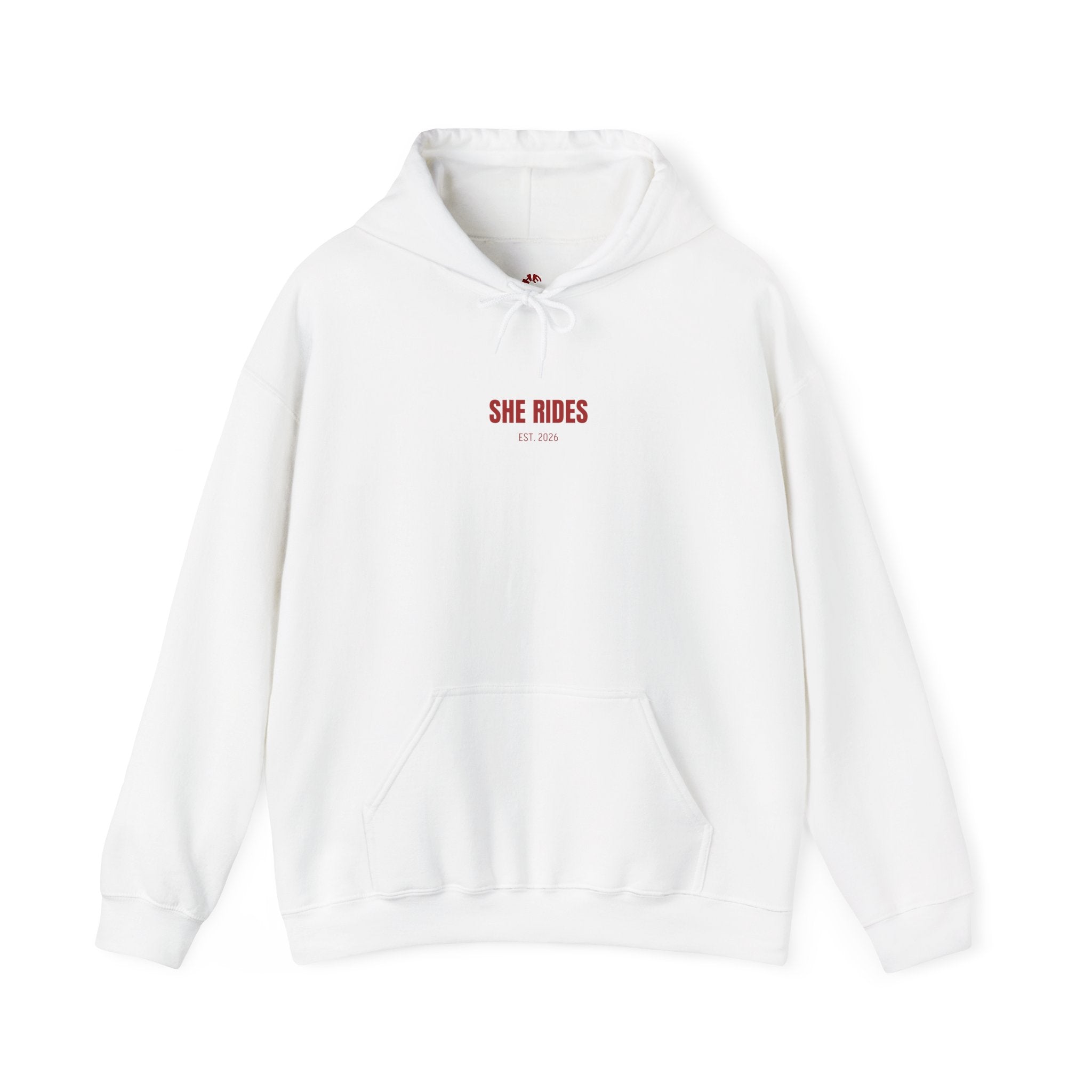 She Rides Basic Hoodie Rood
