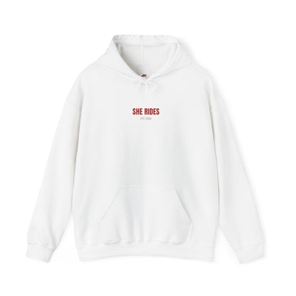 She Rides Basic Hoodie Rood//Bikergirl Hoodie