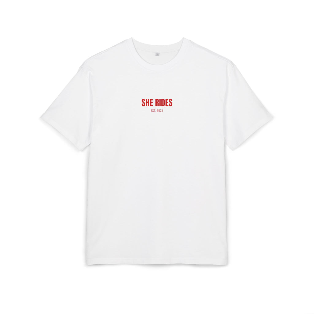 She Rides RideOrDie Oversized T-shirt Rood