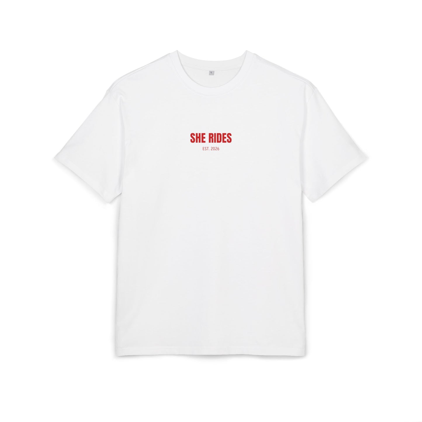 She Rides RideOrDie Oversized T-shirt Rood//Bikergirl T-shirt