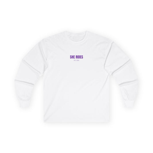 She Rides Basic Long Sleeve Paars//Bikergirl Long Sleeve