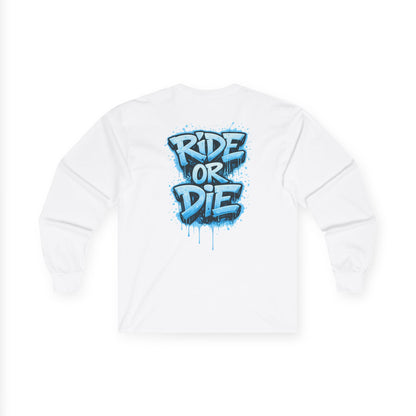 She Rides RideOrDie Long Sleeve Blauw//Bikergirl Long Sleeve