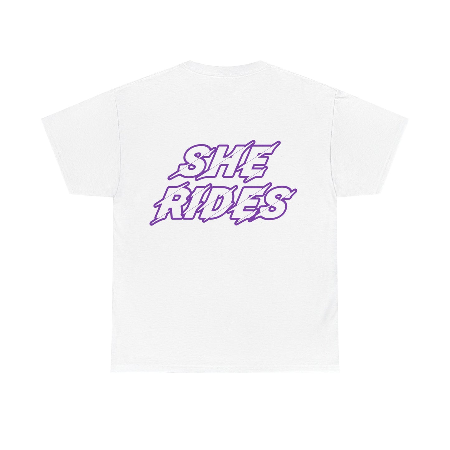 She Rides original T-shirt Paars//Bikergirl T-shirt