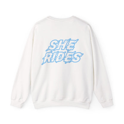 She Rides Original Sweater Blauw//Bikergirl Sweater