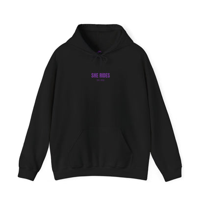 She Rides RideOrDie Hoodie Paars//Bikergirl Hoodie