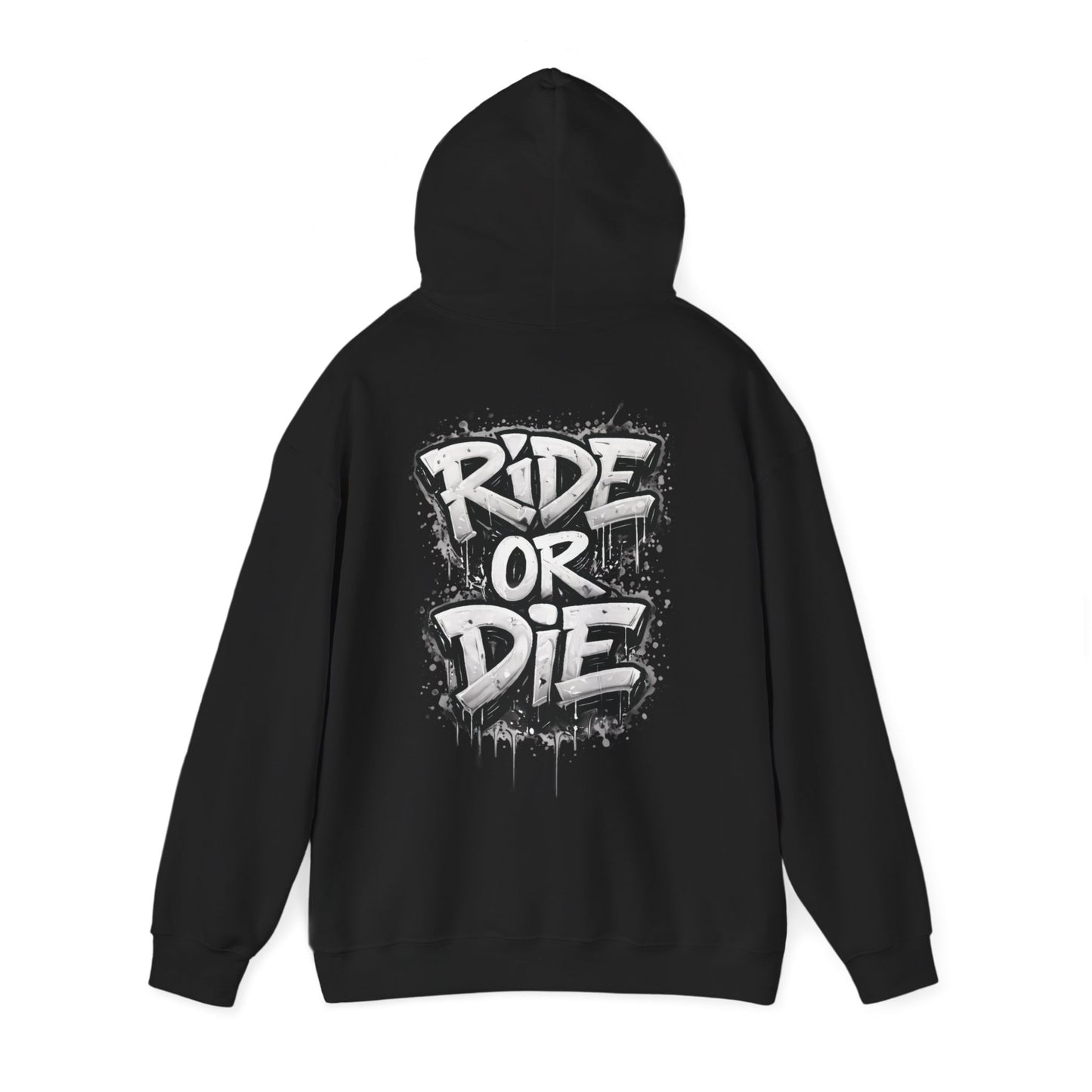 She Rides RideOrDie Hoodie Zwart&Wit//Bikergirl Hoodie