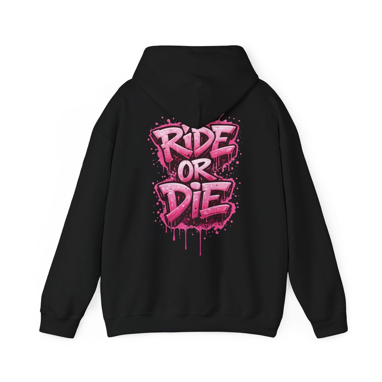 She Rides RideOrDie Hoodie Roze//Bikergirl Hoodie