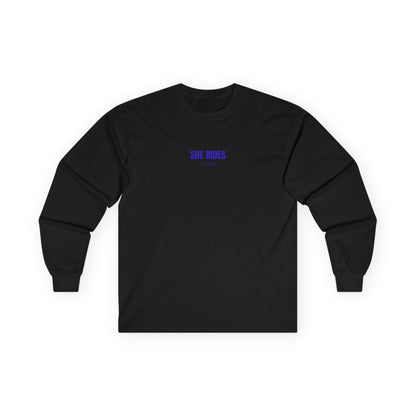 She Rides Basic Long Sleeve Blauw//Bikergirl Long Sleeve