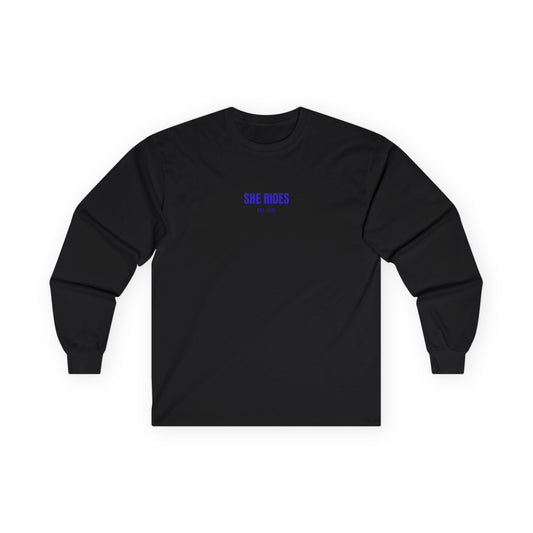 She Rides Basic Long Sleeve Blauw//Bikergirl Long Sleeve