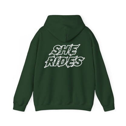 She Rides Original Hoodie Color//Bikergirl Hoodie