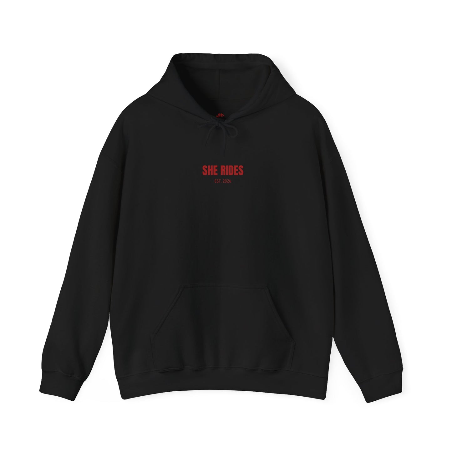 She Rides Basic Hoodie Rood//Bikergirl Hoodie