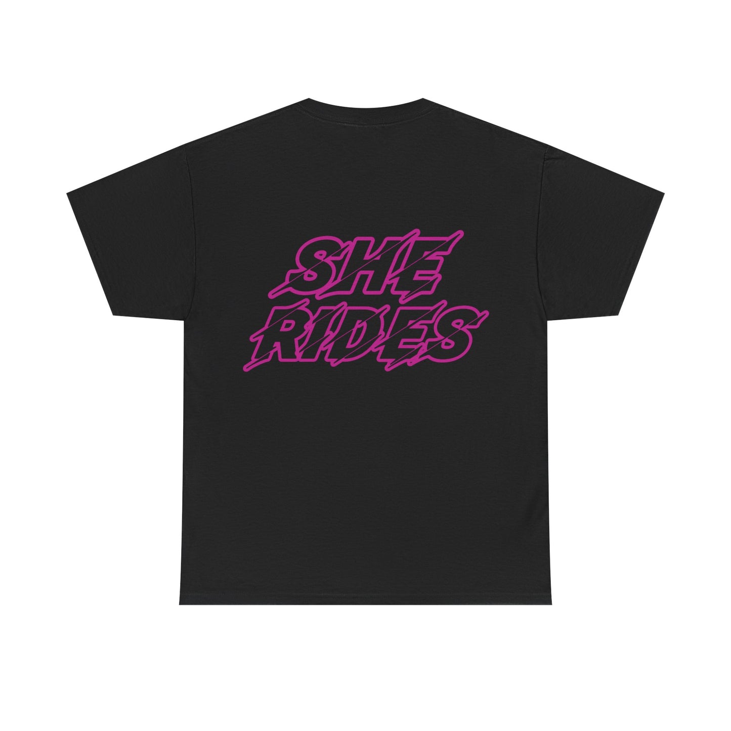 She Rides original T-shirt Roze//Bikergirl T-shirt