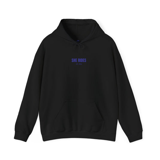 She Rides Basic Hoodie Blauw//Bikergirl Hoodie