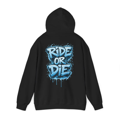 She Rides RideOrDie Hoodie Blauw//Bikergirl Hoodie