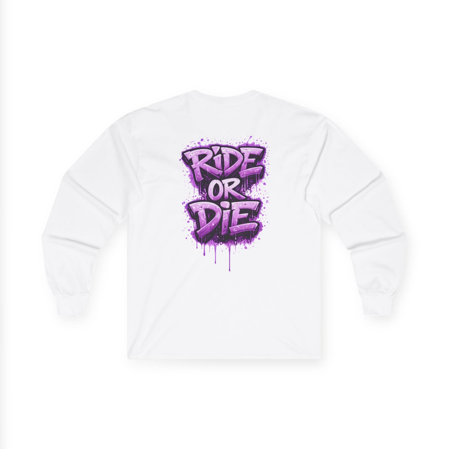 She Rides RideOrDie Long Sleeve Paars//Bikergirl Long Sleeve