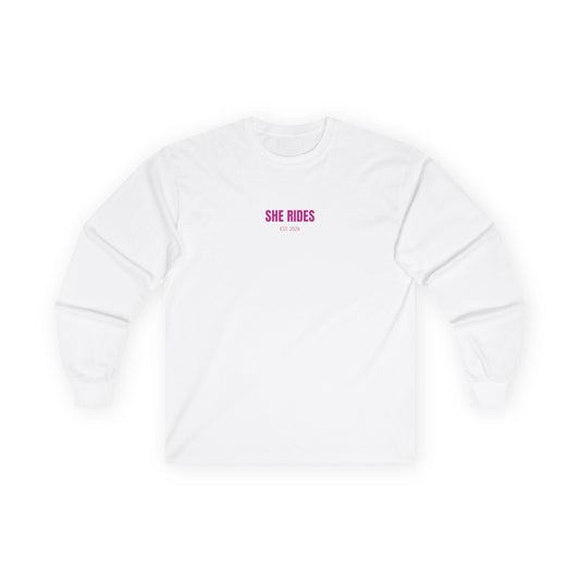 She Rides Basic Long Sleeve Roze//Bikergirl Long Sleeve
