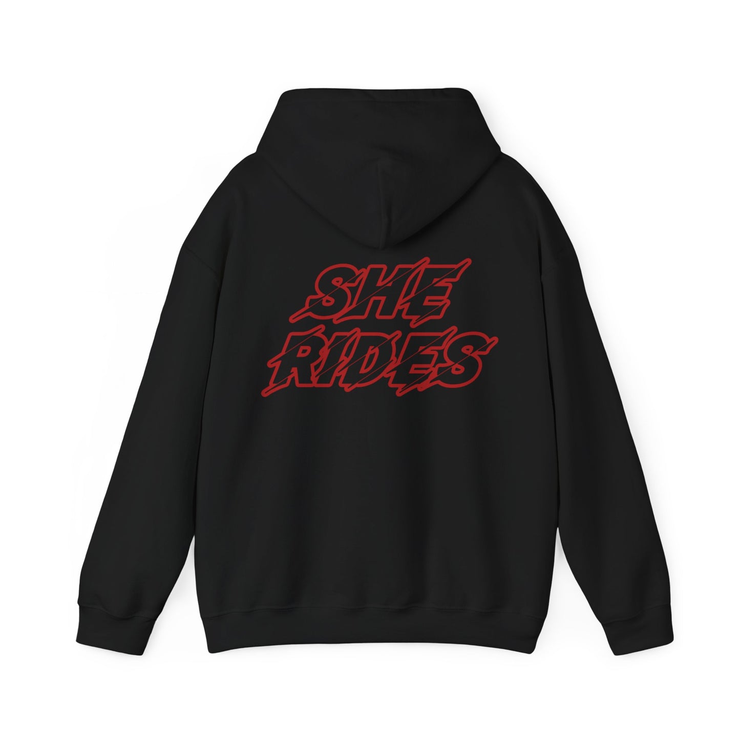 She Rides Original Hoodie Rood//Bikergirl Hoodie