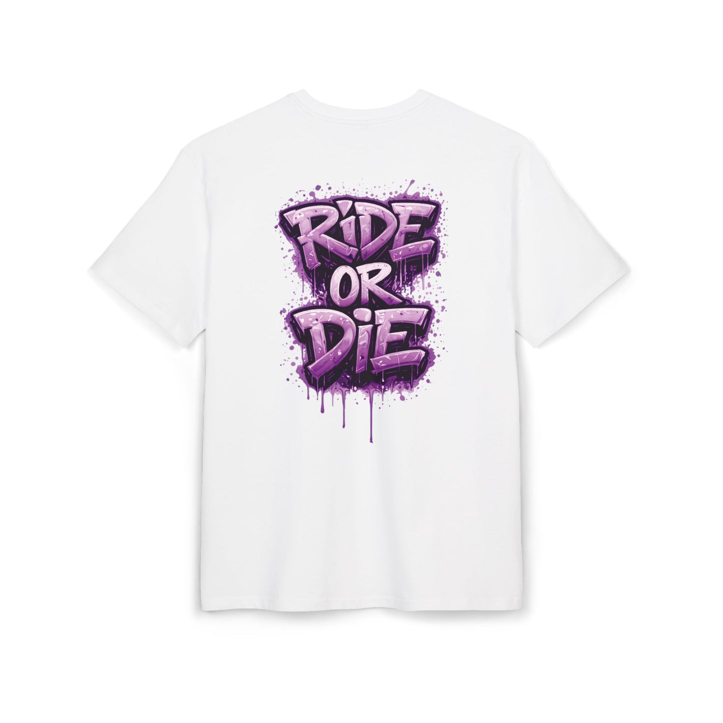 She Rides RideOrDie Oversized T-shirt Paars//Bikergirl T-shirt