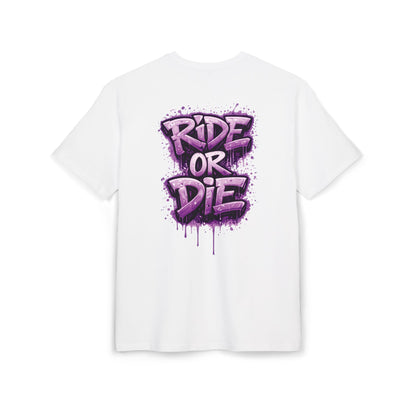 She Rides RideOrDie Oversized T-shirt Paars//Bikergirl T-shirt