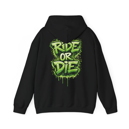 She Rides RideOrDie Hoodie Groen//Bikergirl Hoodie