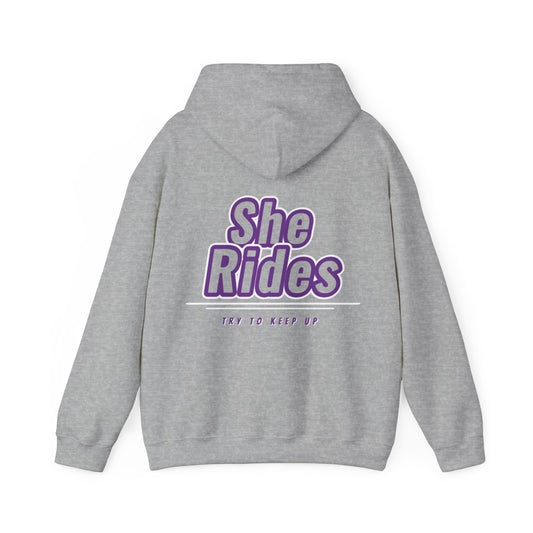 She Rides Hoodie Paars//Bikergirl Hoodie