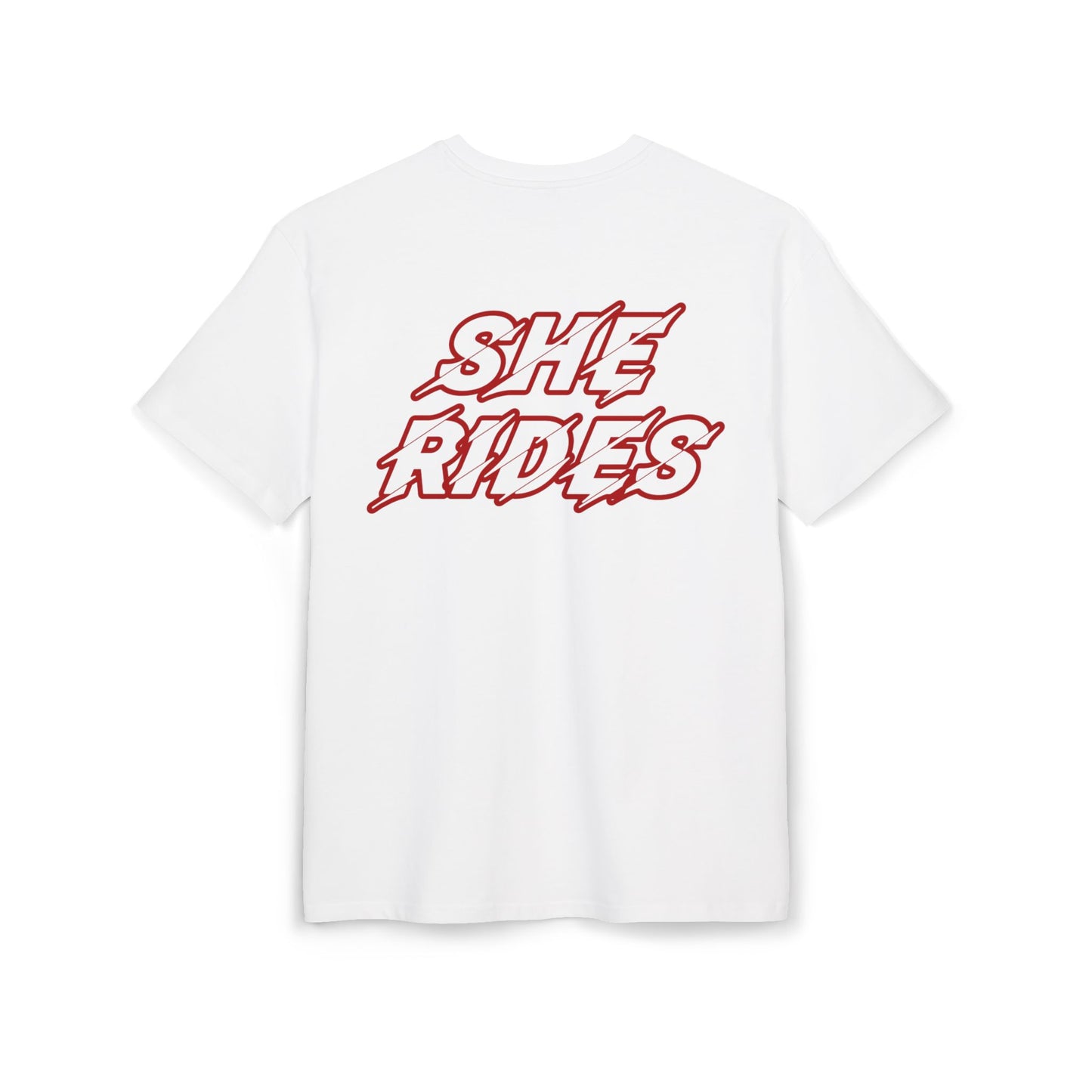 She Rides Oversized T-shirt Rood//Bikergirl T-shirt