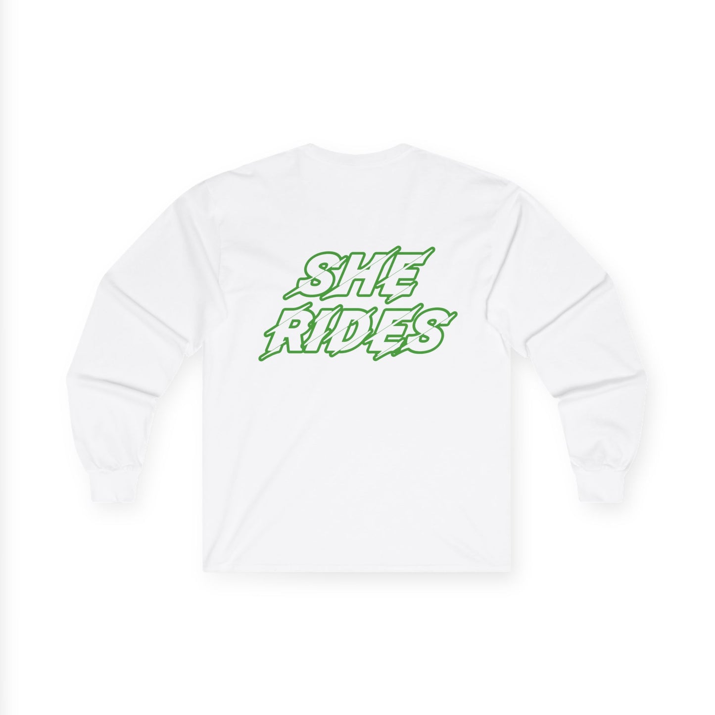 She Rides Long Sleeve Groen//Bikergirl Long Sleeve