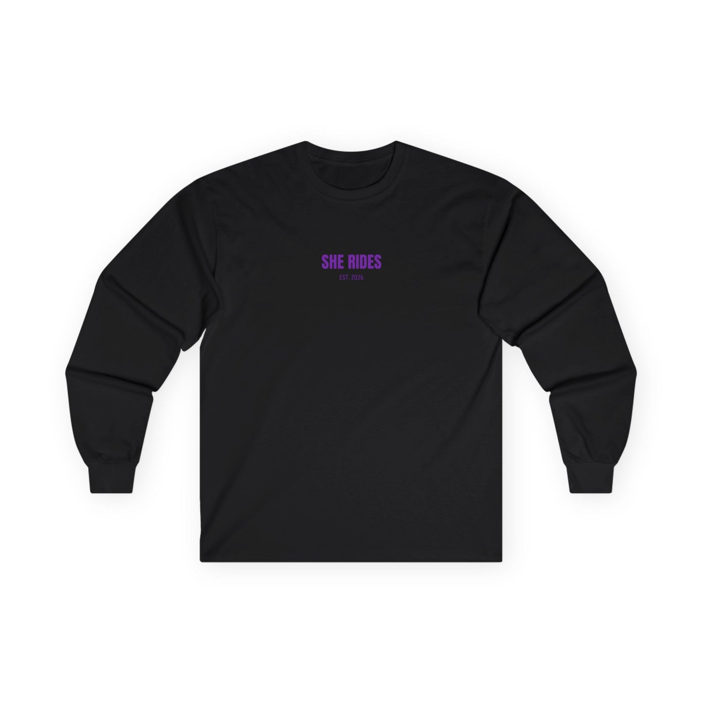 She Rides RideOrDie Long Sleeve Paars//Bikergirl Long Sleeve