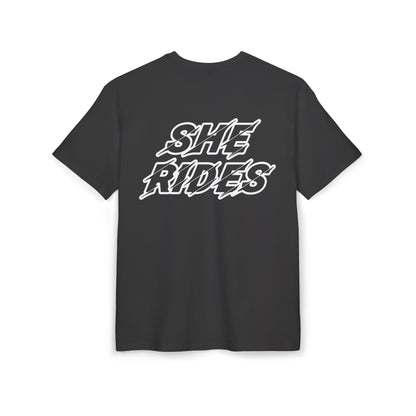 She Rides Oversized T-shirt Zwart&Wit//Bikergirl T-shirt