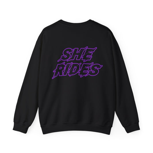 She Rides Original Sweater Paars//Bikergirl Sweater