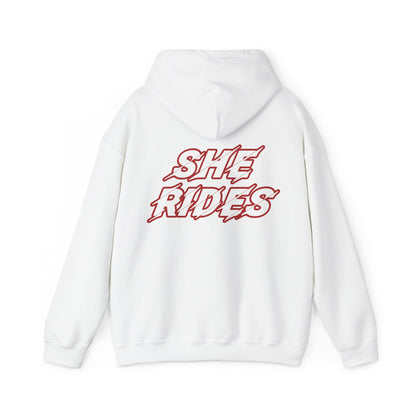 She Rides Original Hoodie Rood//Bikergirl Hoodie