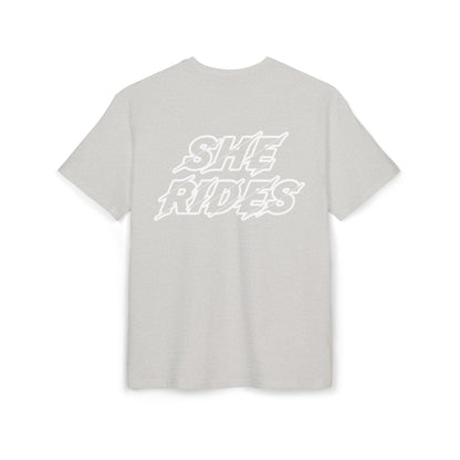 She Rides Oversized T-shirt Zwart&Wit//Bikergirl T-shirt