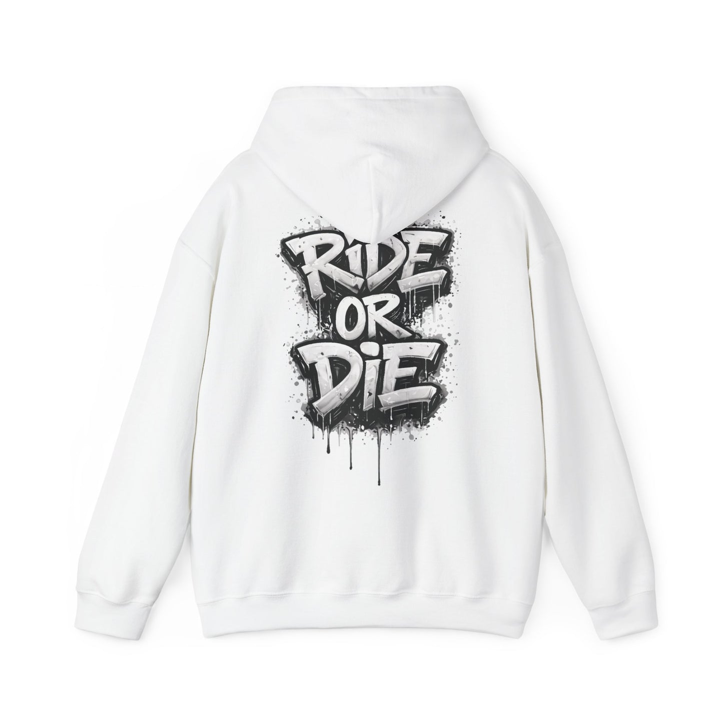 She Rides RideOrDie Hoodie Zwart&Wit//Bikergirl Hoodie