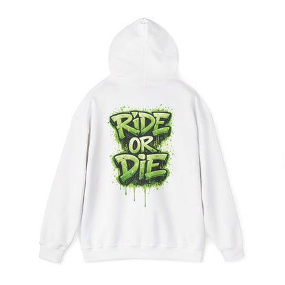 She Rides RideOrDie Hoodie Groen//Bikergirl Hoodie